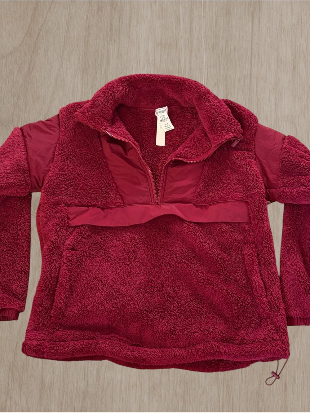 PINK Victoria’s Secret Sherpa Half-Zip Pullover, Size M, NWT